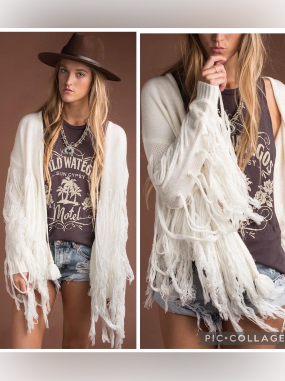 Spell & The Gypsy Leila Tassel Cardigan Ivory Fringe Tie Front Size OS